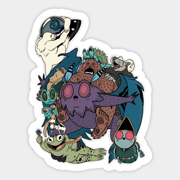 All My Friends Are Cryptids Sticker by Ballyraven